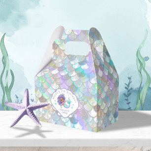 Iridescent Mermaid Scales Clam Muschel V2 ID1144 Geschenkschachtel