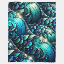 "Iridescent Mermaid Scales" Fleecedecke