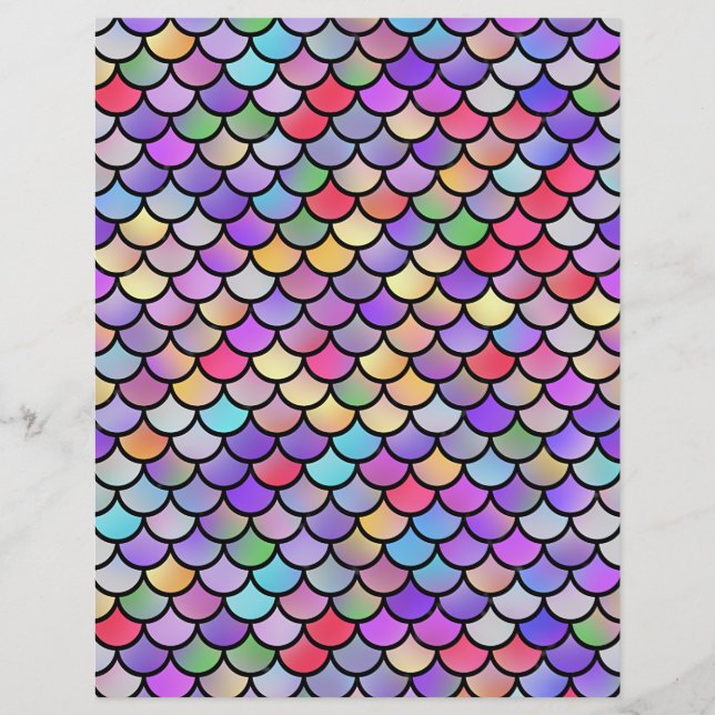 Iridescent Mermaid Scales Scrapbook Paper (Vorderseite)