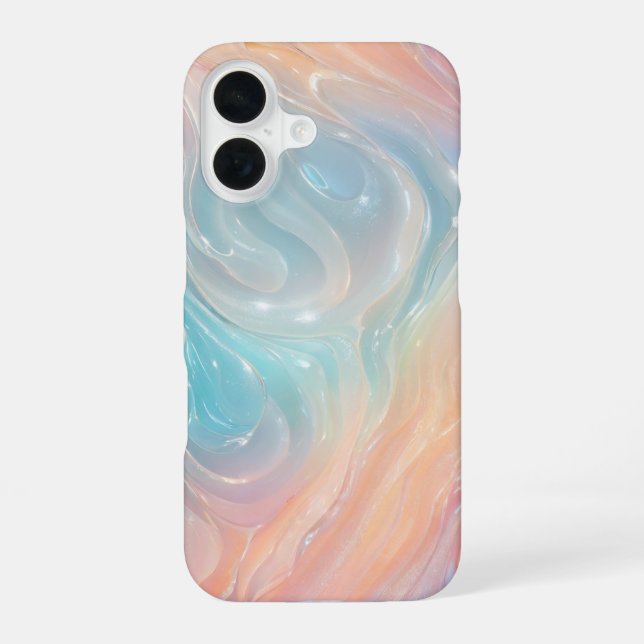 Iridescent Mermaid Waves Phone Case iPhone 16 Hülle (Rückseite)