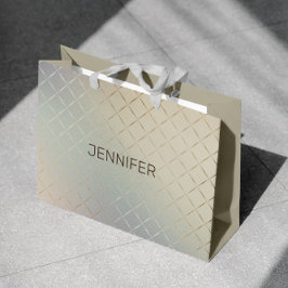 Iridescent Modern Luxury Monogram Große Geschenktüte