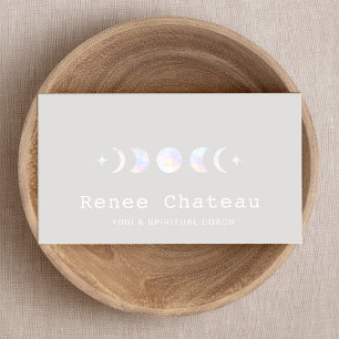 Iridescent Moon Phase Yoga Spiritual Visitenkarte
