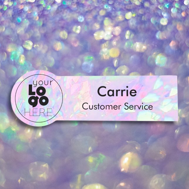 Iridescent Name-Tag Ihres Round-Business-Logos Namensschild (Von Creator hochgeladen)