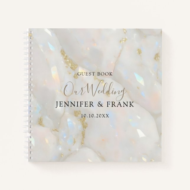 Iridescent Opal Gemstone Crystal Elegante Notizbuch (Vorderseite)