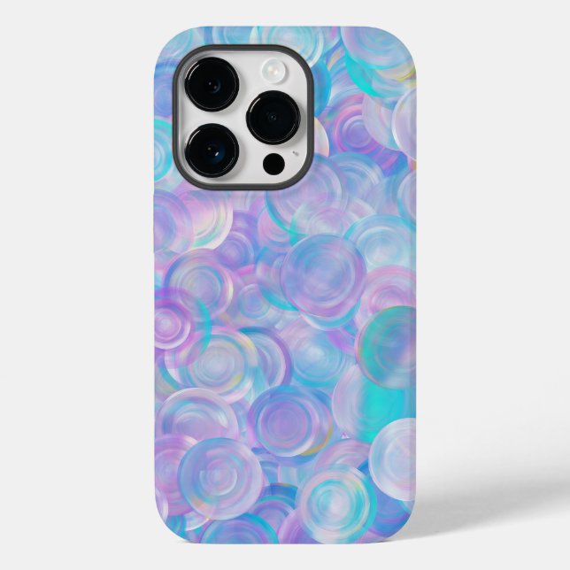 Iridescent Opal Glass Cabochons Case-Mate iPhone 14 Pro Hülle (Rückseite)