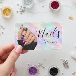 Iridescent Opal Manicurist Artist Nail Art Studio Visitenkarte