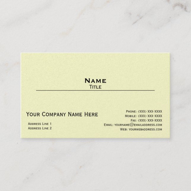 Iridescent Pearl Finish Business Card (Stil 3) Visitenkarte (Vorderseite)