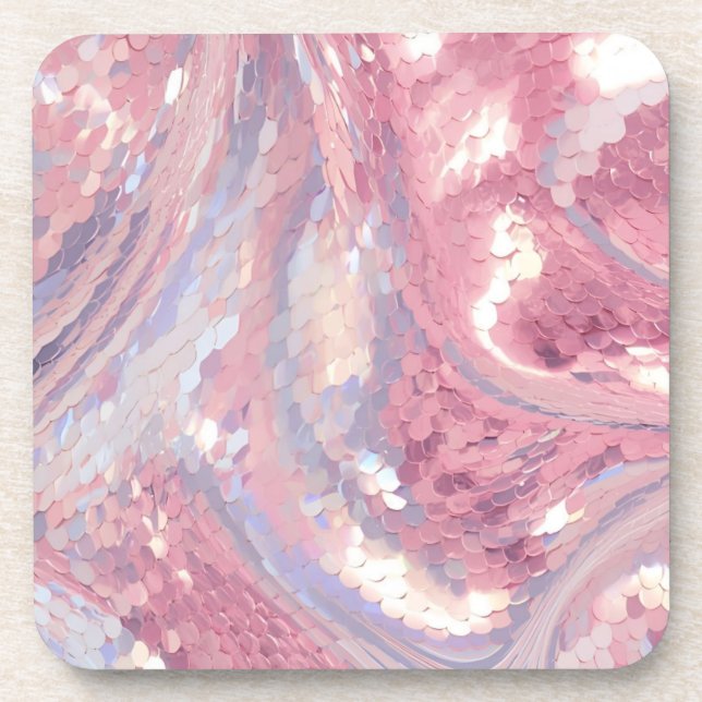 Iridescent Pink and Purple Beverage Coaster Getränkeuntersetzer (Vorderseite)