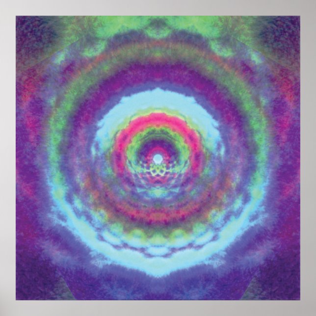 Iridescent Portal - Psychedelic Mandala Poster (Vorne)