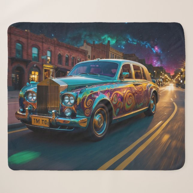 Iridescent Punk Tribal Classic Car Art Sherpadecke (Vorderseite (Horizontal))