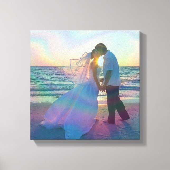 Iridescent Rainbow Overlay Wedding Foto Leinwanddruck (Vorderseite)