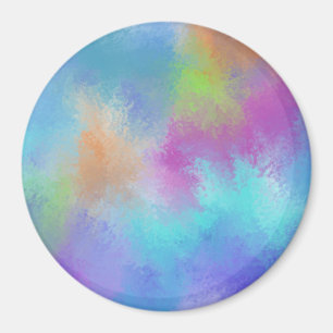 Iridescent Rainbow Watercolor Holi Abstraction Magnet