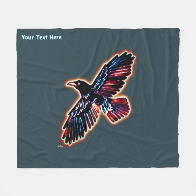 Iridescent Raven Fleecedecke (Vorderseite (Horizontal))