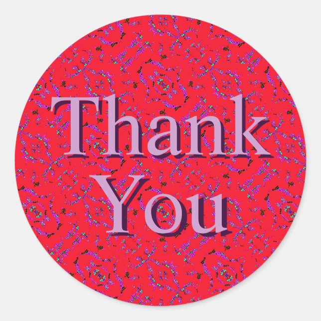 Iridescent Red Lila Pattern Danke Stickers (Vorderseite)