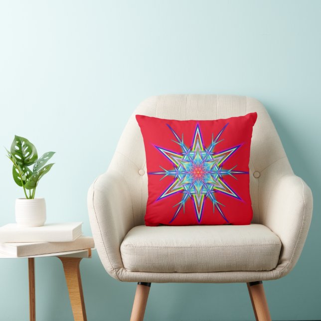 Iridescent schimmerende Snowflake Star Throw Kisse Kissen (Stuhl )