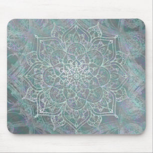 Iridescent Shimmer Mandala Boho Chic Mousepad