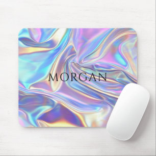 Iridescent Shiny Metallic Fabric, Name Mousepad