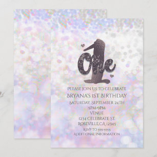 Iridescent Sparkle Einladung zum 1. Geburtstag