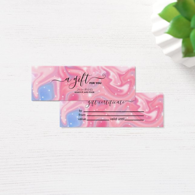 Iridescent Sparkle Holographic Gift Certificate (Schreibtisch)