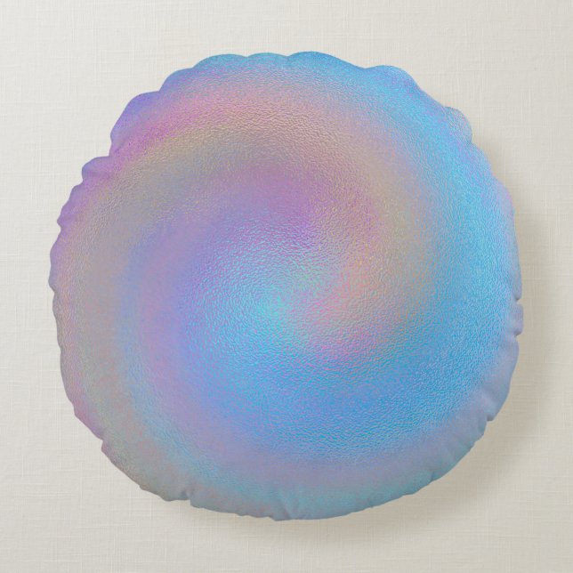 Iridescent Spiral Rundes Kissen (Vorderseite)