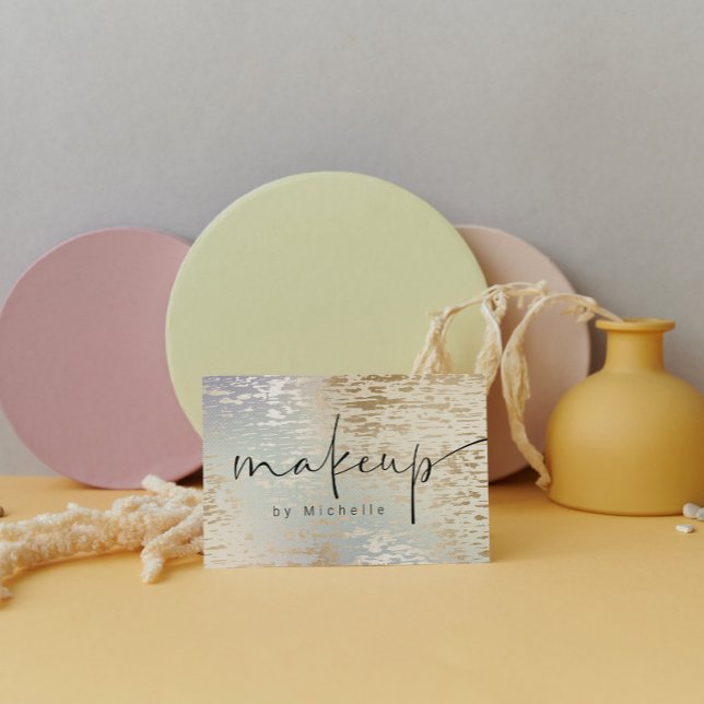 Iridescent Textured Modern Makeust Artist Visitenkarte (Von Creator hochgeladen)