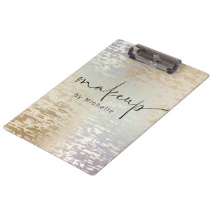 Iridescent Textured Modern Script Makeugram Monogr Klemmbrett