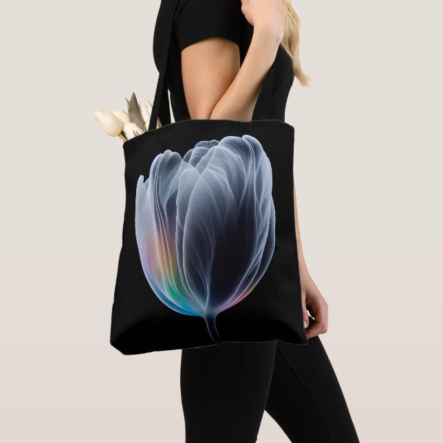 Iridescent Tulip auf schwarz Tasche (Von Nahem)