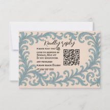 Iridescent Vow QR Code Hochzeit RSVP-Karte