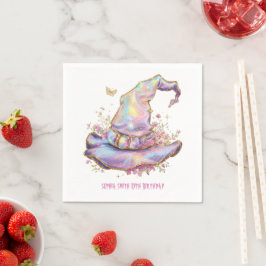 Iridescent Witch Hat Birthday Serviette