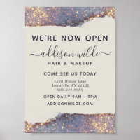 Iridesent Lila Gold Glam Glitzer Business Open