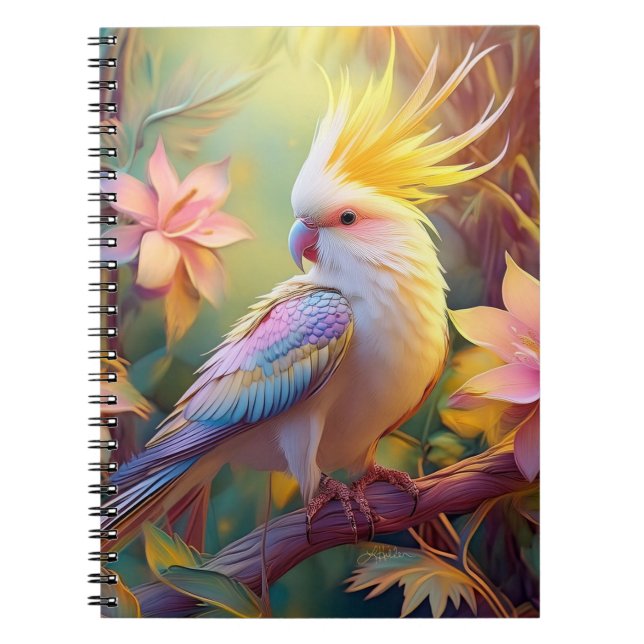Iridesing Wing Cockatiel Fantasy Bird Notizblock (Vorderseite)