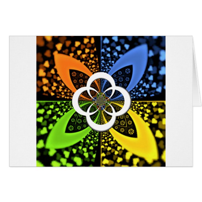 Irideszierende blaugrüne gelbe Herzen (Vorderseite (Horizontal))