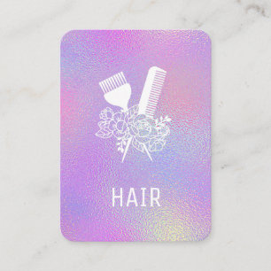 *~* Irideszierende Foil Rainbow Comb Floral Brush  Visitenkarte