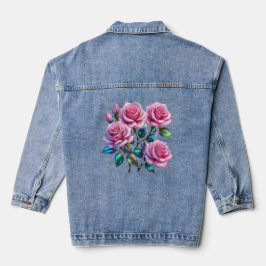 Irideszierende holografische Rose auf Stems Jeansjacke