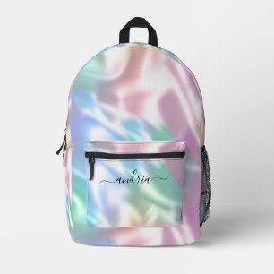 Irideszierendes Design, Personalisieren des schwar Bedruckter Rucksack