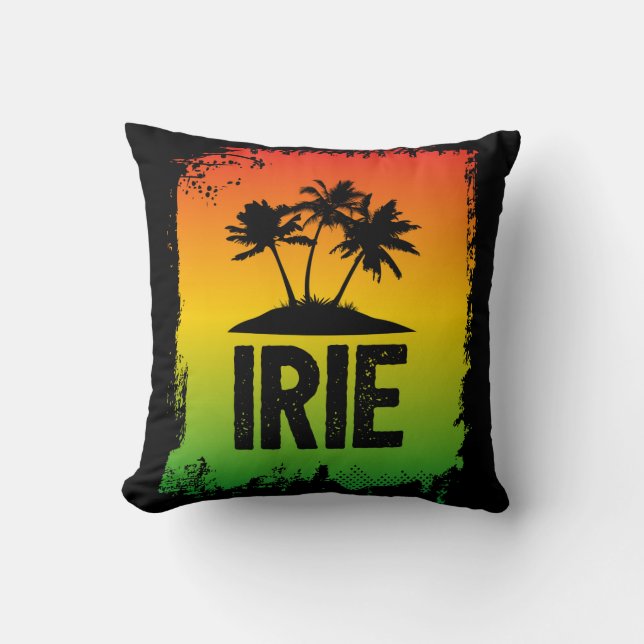 Irie Jamaican Patois Chill Out Hello Black Sunset Kissen (Vorderseite)