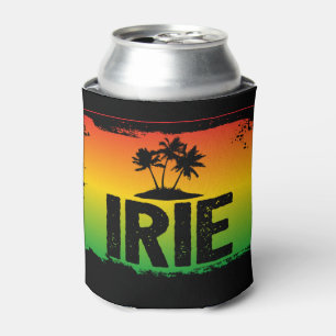 IRIE Tropische Palmen über Rasta Flag Farben Dosenkühler