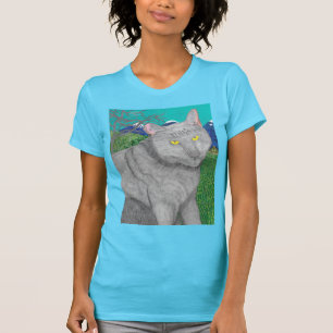 Irina die Katze und die Ansicht von Berg Baldy T-Shirt