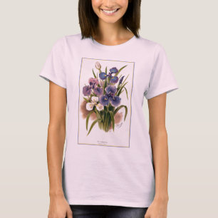 Iris-antiker botanischer Druck-T - Shirt