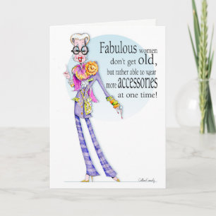 Iris Apfel inspirierte lustige Geburtstagskarte Karte
