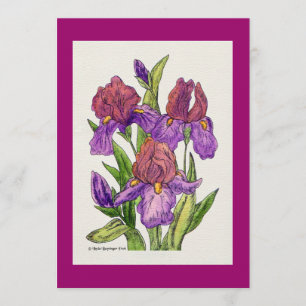 Iris-Aquarell Einladung