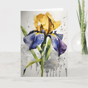 Iris - Aquarellblumen Karte