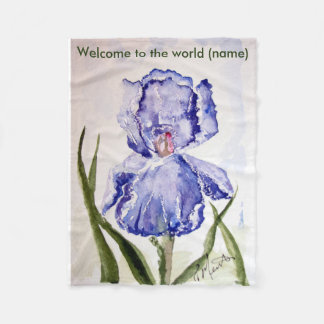 Iris-Aquarellkunst - Babydecke Fleecedecke