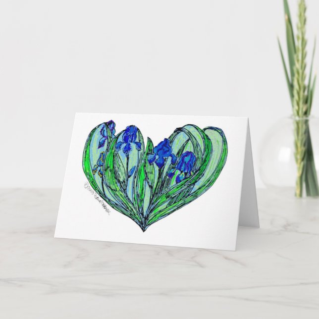 Iris "Art Nouvelle" wedding einladung or Card (Vorderseite)