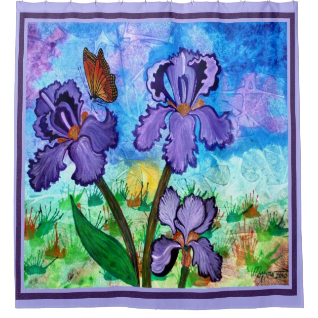 Iris au rideau en douche d'équilibre de lavande de (Devant)
