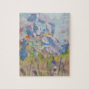 Iris auf Collage-Malerei / Künstler Larry Lerew