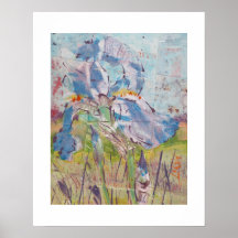Iris auf Collage-Malerei / Künstler Larry Lerew