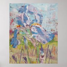 Iris auf Collage-Malerei / Künstler Larry Lerew
