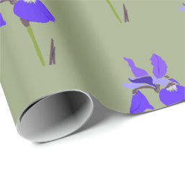 Iris auf Grün Geschenkpapier
