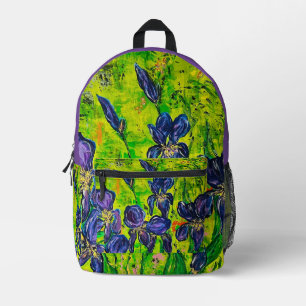 Iris Backpack lila Trimm Bedruckter Rucksack